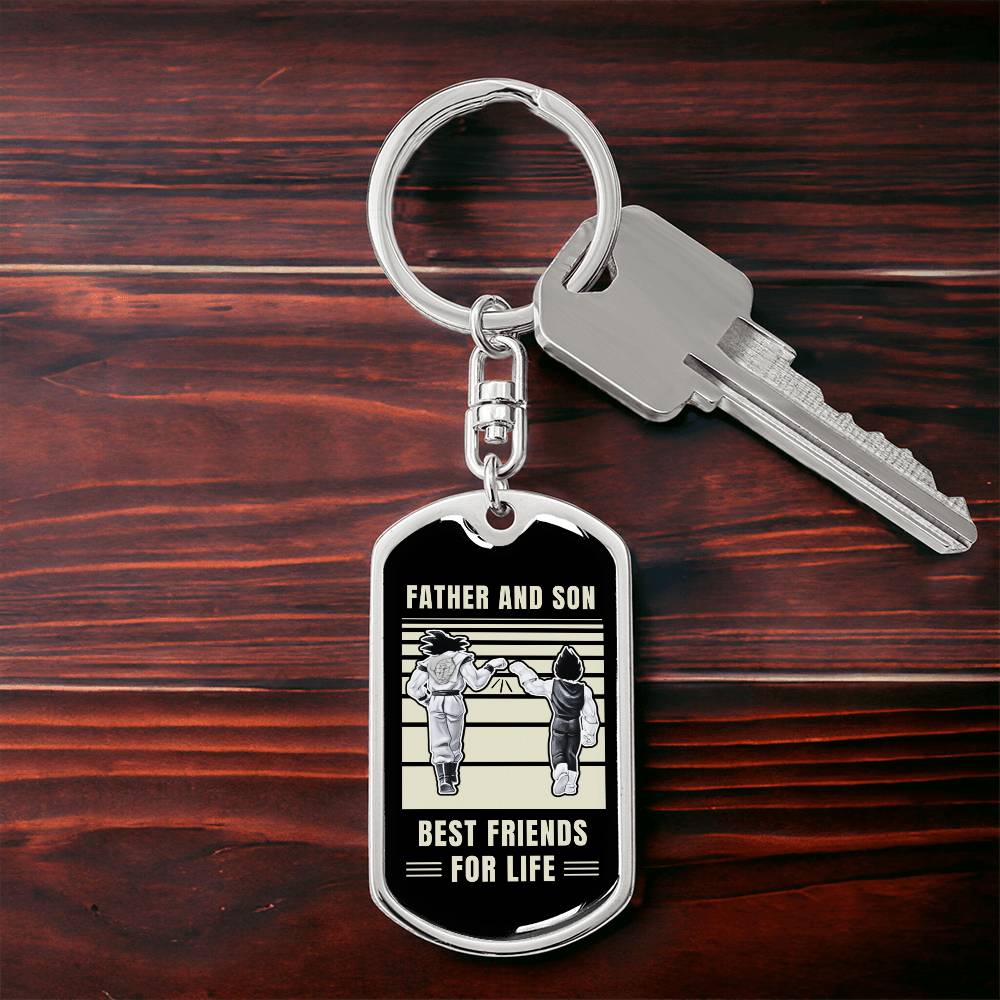 Engraved Father Son Dog Tag Necklace – Customizable Gift