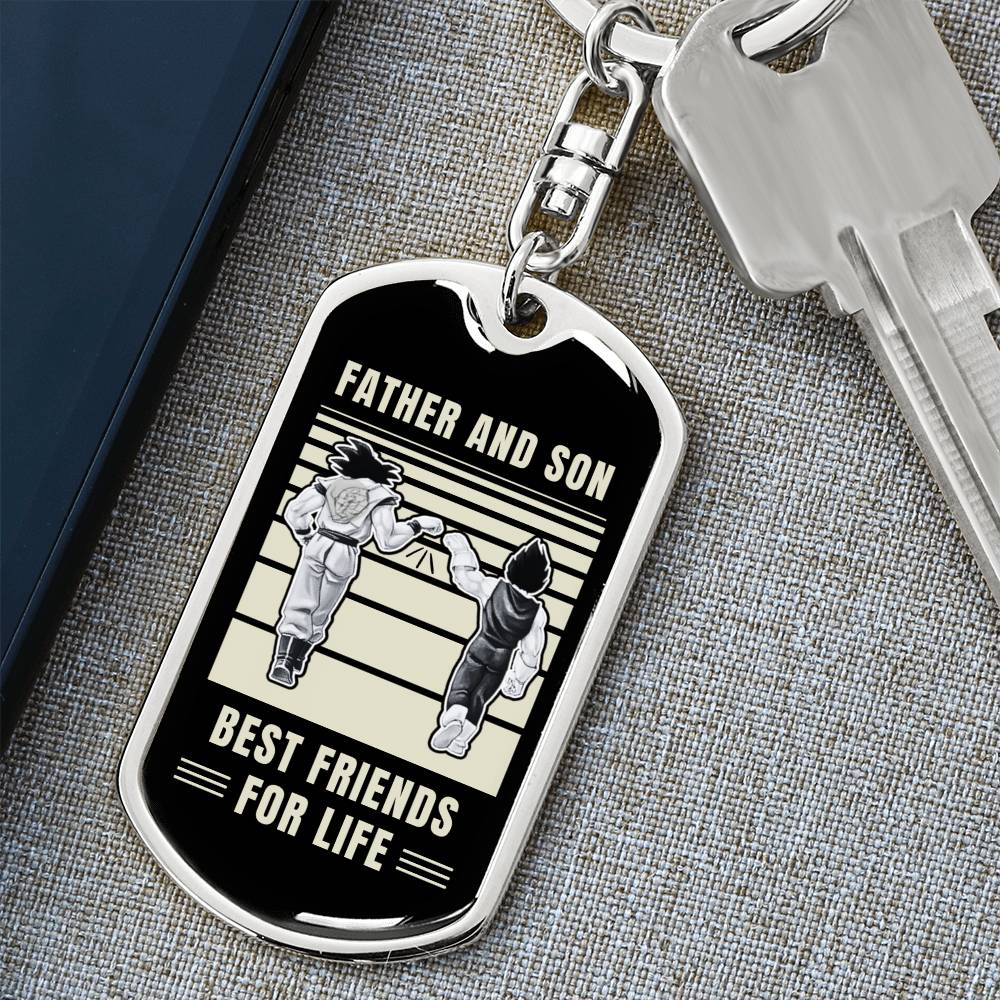 Engraved Father Son Dog Tag Necklace – Customizable Gift