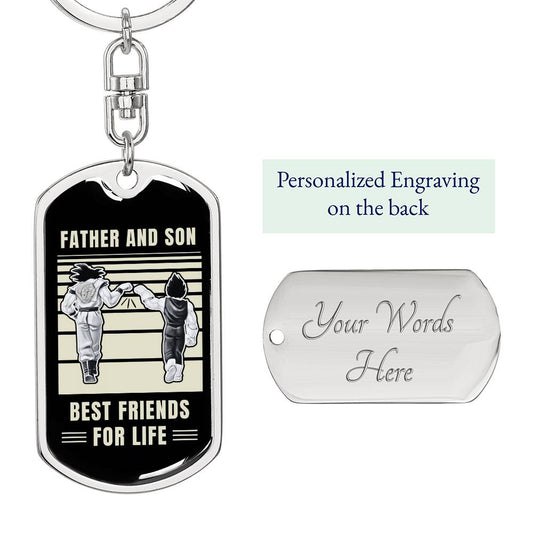 Engraved Father Son Dog Tag Necklace – Customizable Gift