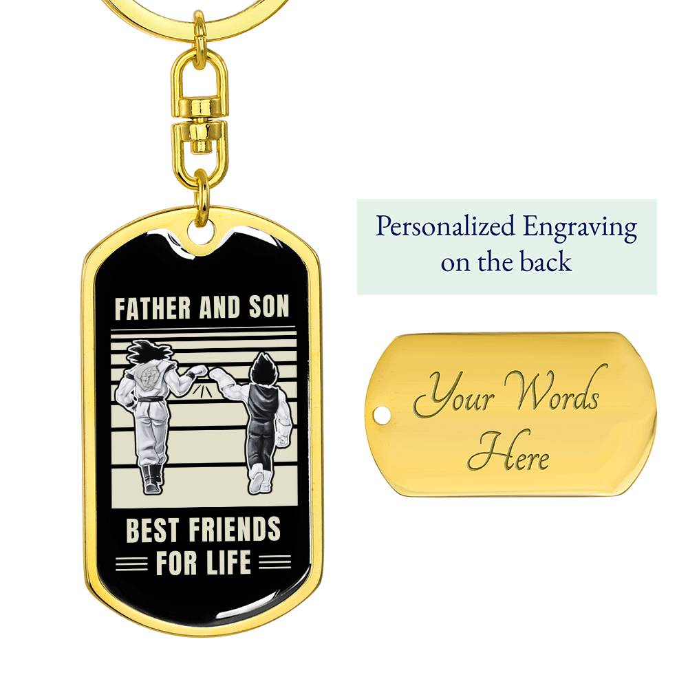 Engraved Father Son Dog Tag Necklace – Customizable Gift