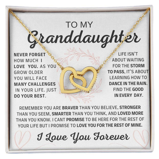 To My Granddaughter | You're Brave and Strong |Interlocking Hearts