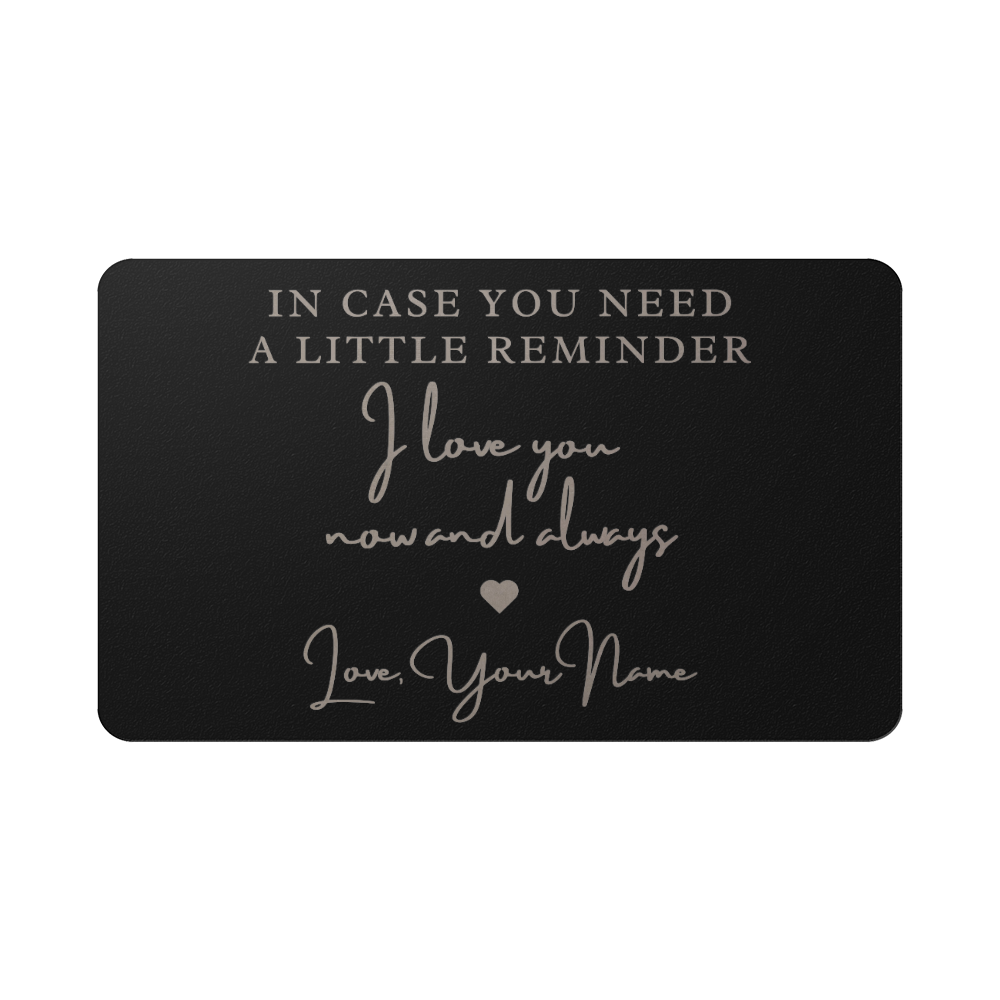 Wallet Reminder, "I Love You " - Stainless Steel