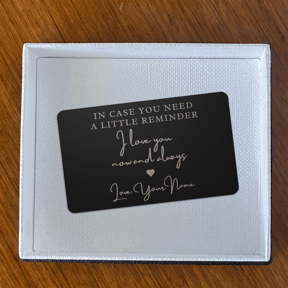 Wallet Reminder, "I Love You " - Stainless Steel
