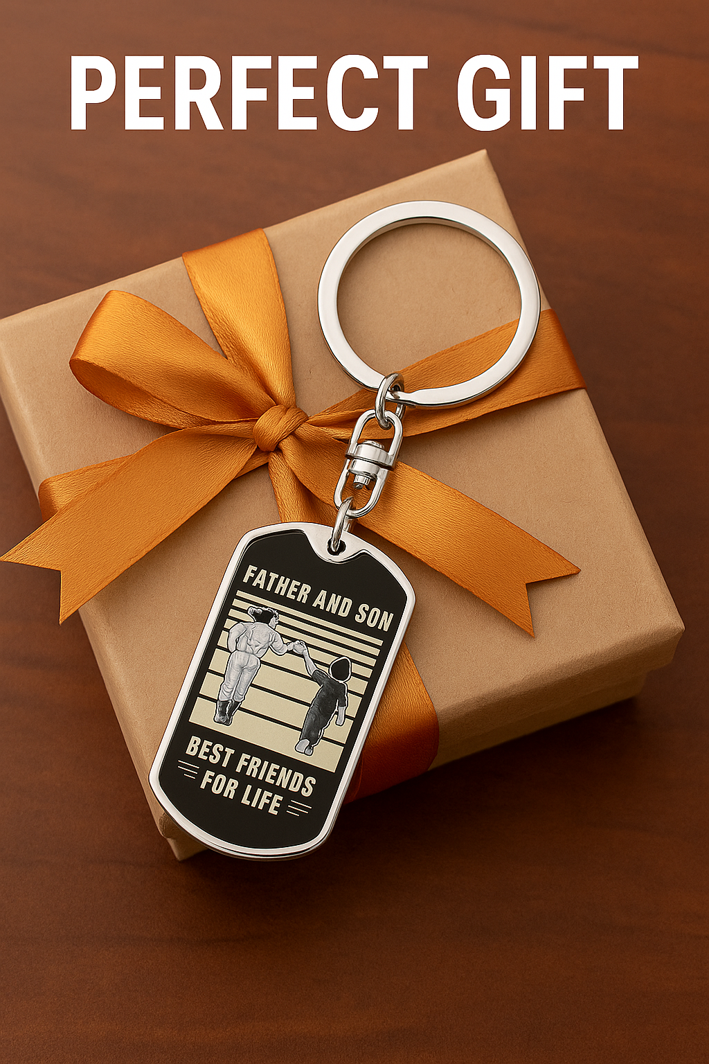 Engraved Father Son Dog Tag Necklace – Customizable Gift