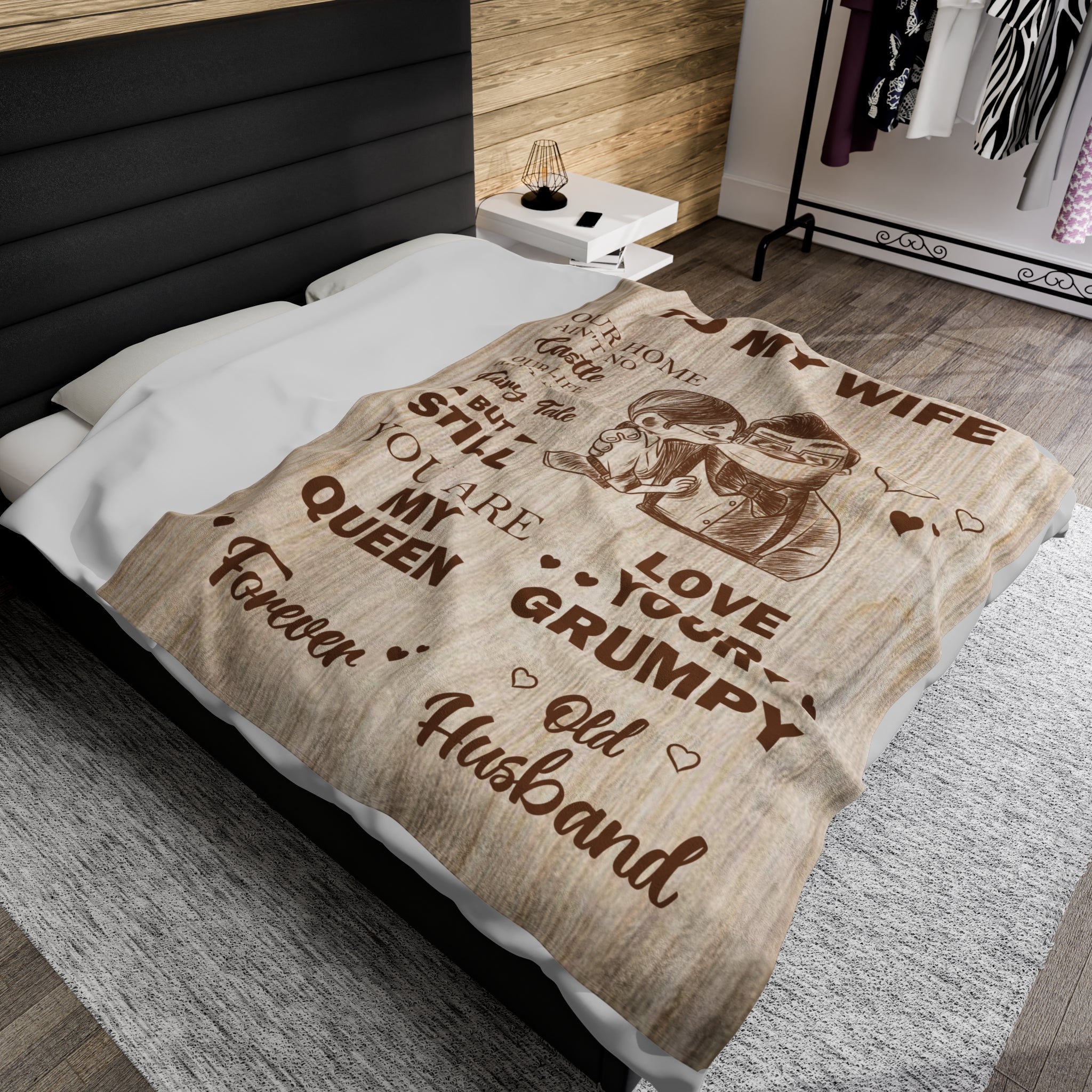 To My Wife Blanket – Love from Your Grumpy Old Husband | Cozy Travel Gift