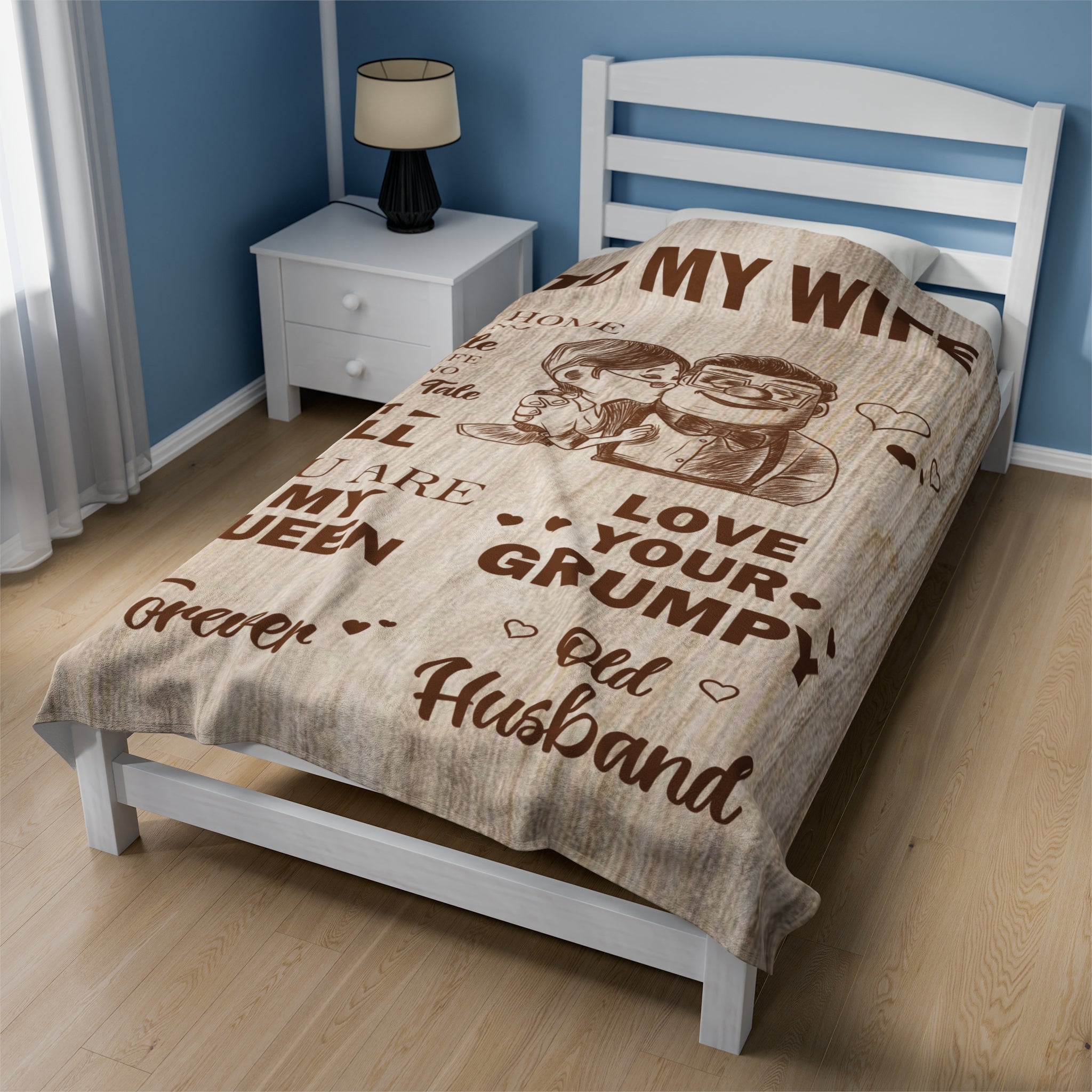To My Wife Blanket – Love from Your Grumpy Old Husband | Cozy Travel Gift