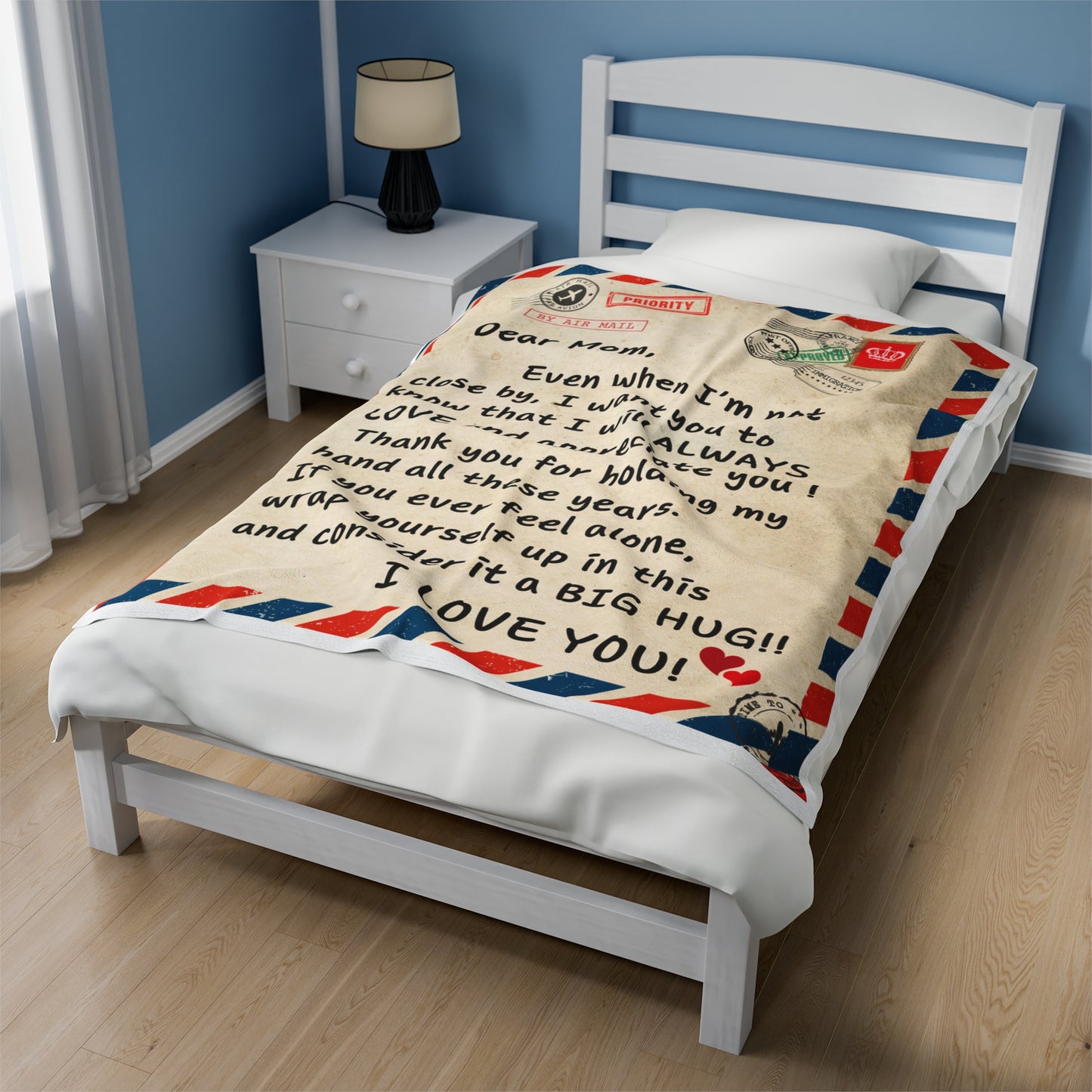 Dear Mom-  Postcard Plush Blanket