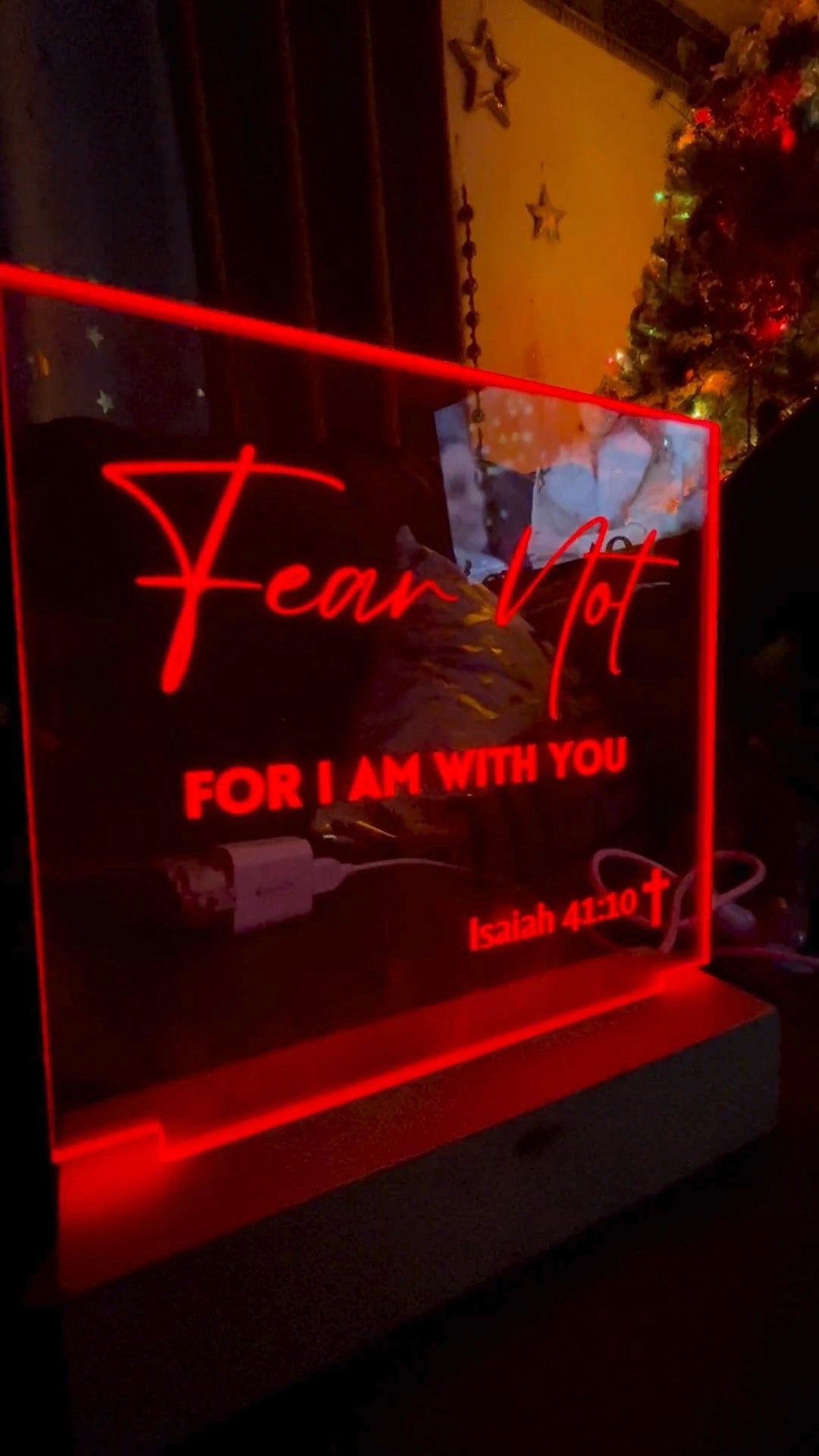 Bible Verse LED Light "Fear Not"  - Home Decor - Night Light