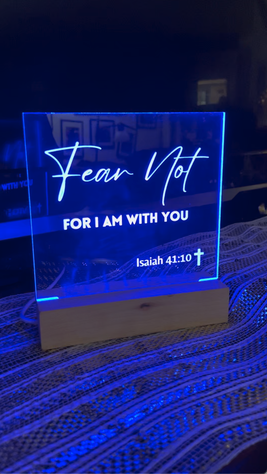 Bible Verse LED Light "Fear Not"  - Home Decor - Night Light