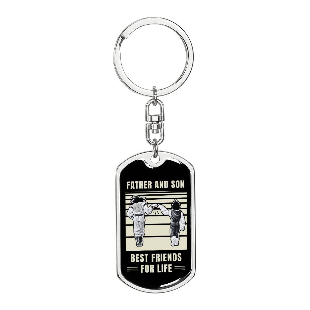 Engraved Father Son Dog Tag Necklace – Customizable Gift