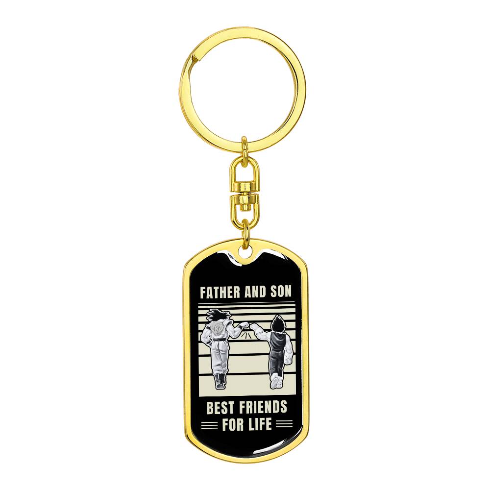 Engraved Father Son Dog Tag Necklace – Customizable Gift