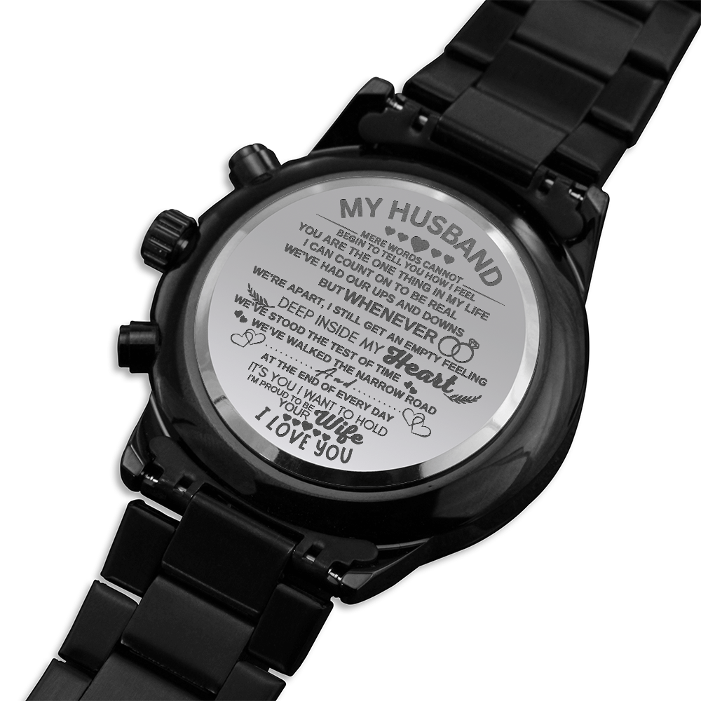 "To My Husband" Engraved Wooden Watch for My Man Fiancé Husband Birthday Anniversary