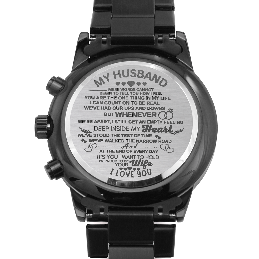 "To My Husband" Engraved Wooden Watch for My Man Fiancé Husband Birthday Anniversary