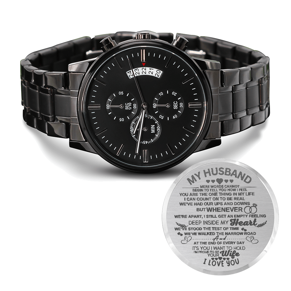 "To My Husband" Engraved Wooden Watch for My Man Fiancé Husband Birthday Anniversary