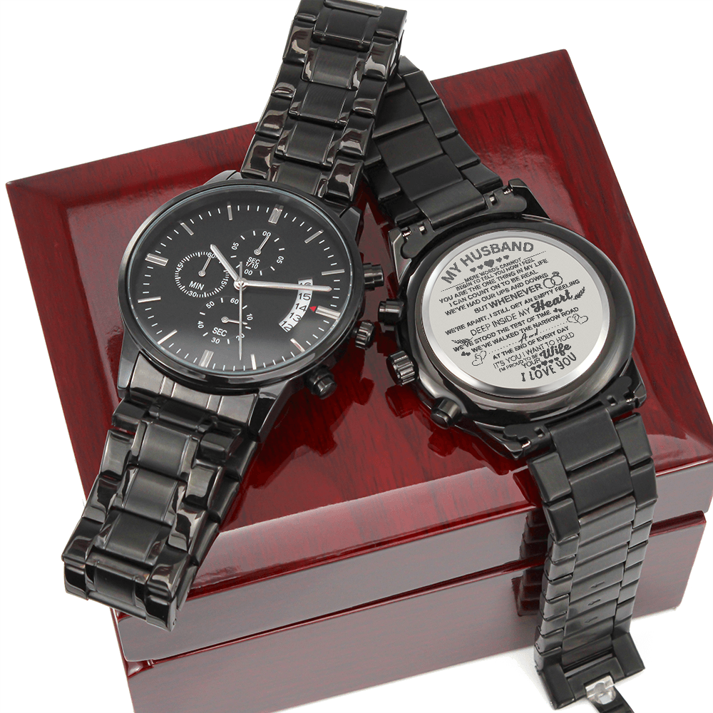 "To My Husband" Engraved Wooden Watch for My Man Fiancé Husband Birthday Anniversary