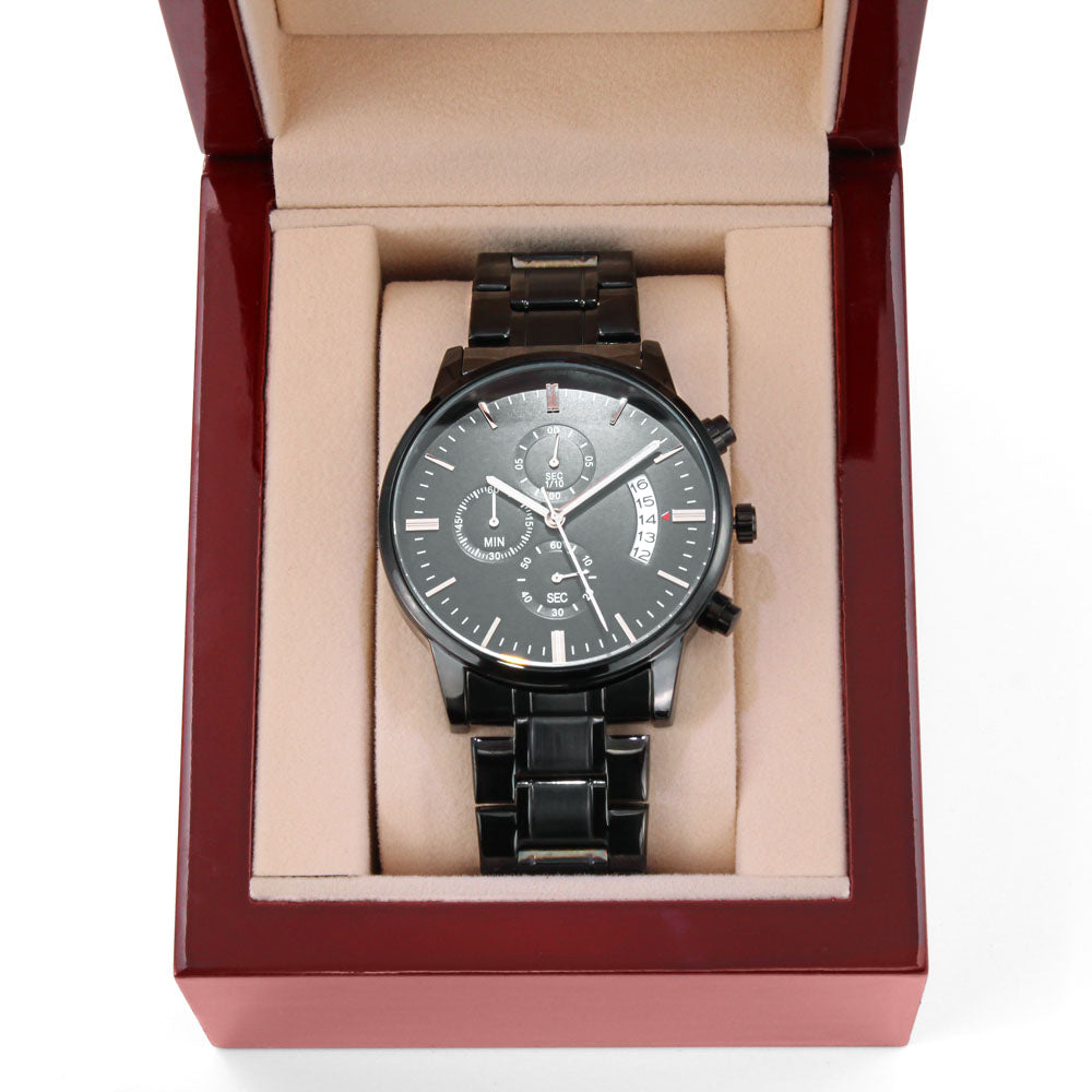 "To My Husband" Engraved Wooden Watch for My Man Fiancé Husband Birthday Anniversary