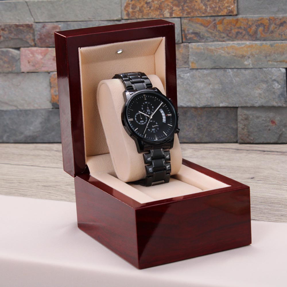 "To My Husband" Engraved Wooden Watch for My Man Fiancé Husband Birthday Anniversary