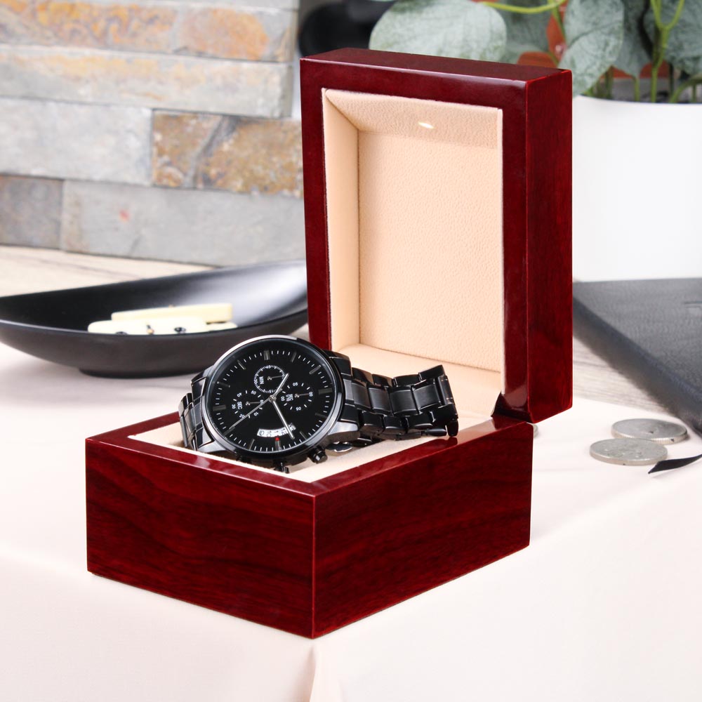"To My Husband" Engraved Wooden Watch for My Man Fiancé Husband Birthday Anniversary