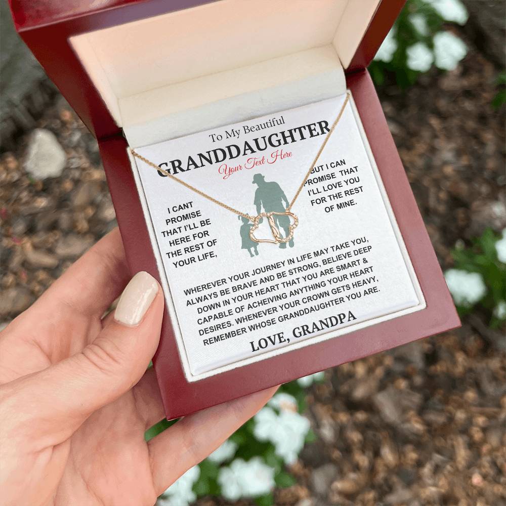 249.95 To My Granddaughter Necklace - Always Be Brave, Be Strong, Love Grandpa - Beautiful Gift Set, InterLocking Hearts Necklace ShineOn Fulfillment 249.95