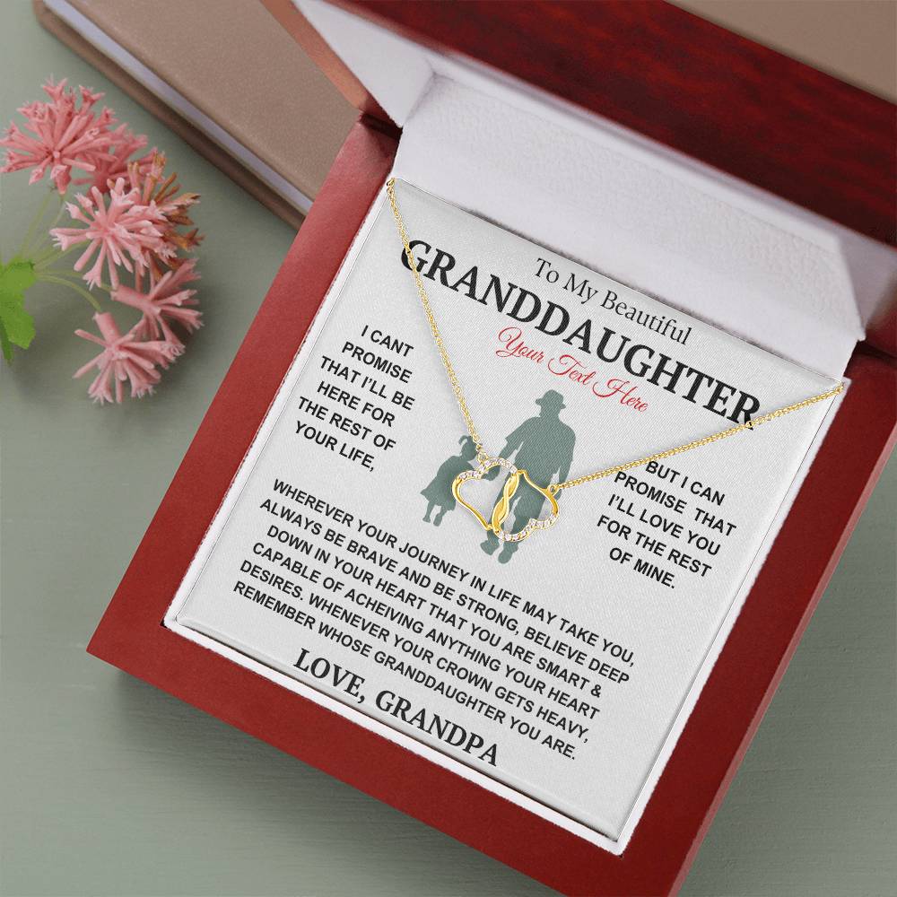 249.95 To My Granddaughter Necklace - Always Be Brave, Be Strong, Love Grandpa - Beautiful Gift Set, InterLocking Hearts Necklace ShineOn Fulfillment 249.95