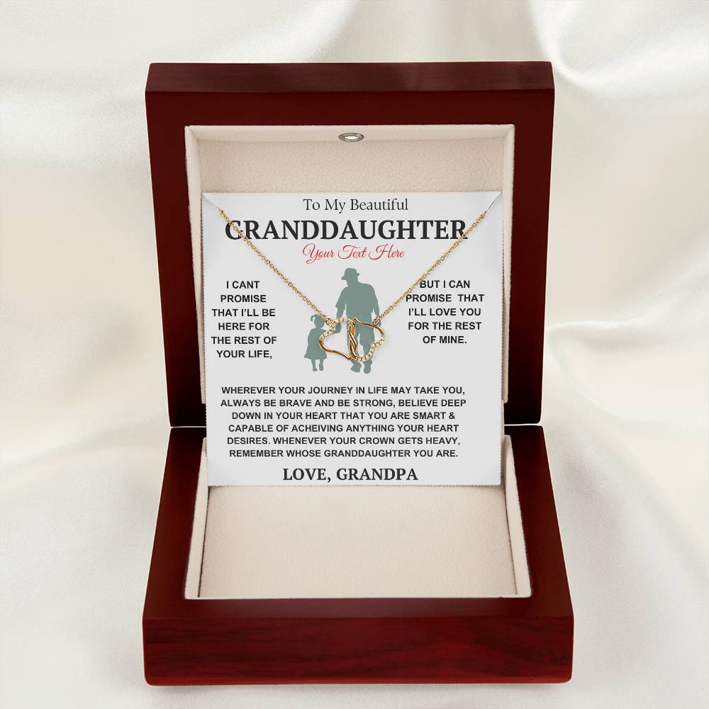 249.95 To My Granddaughter Necklace - Always Be Brave, Be Strong, Love Grandpa - Beautiful Gift Set, InterLocking Hearts Necklace ShineOn Fulfillment 249.95
