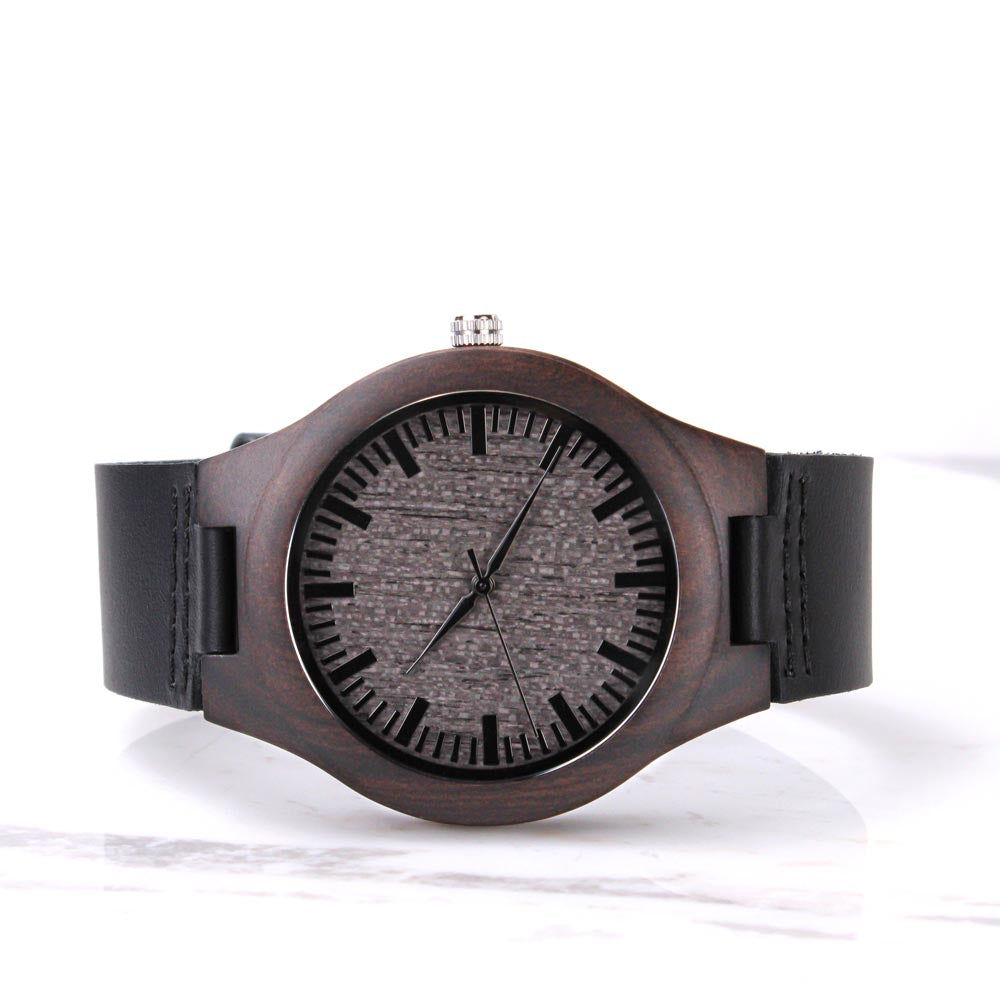 "To My Husband" - Personalized Engraved Wooden Watch  for Dad Anniversary, Birthday, Father's Day