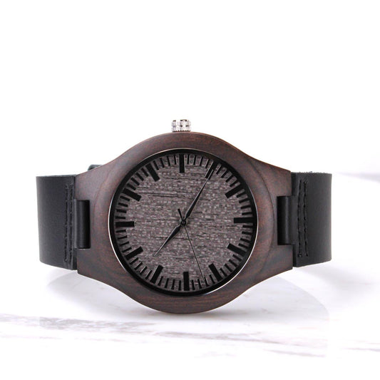 "To My Husband" - Personalized Engraved Wooden Watch  for Dad Anniversary, Birthday, Father's Day