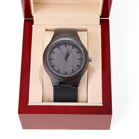 "To My Husband" - Personalized Engraved Wooden Watch  for Dad Anniversary, Birthday, Father's Day