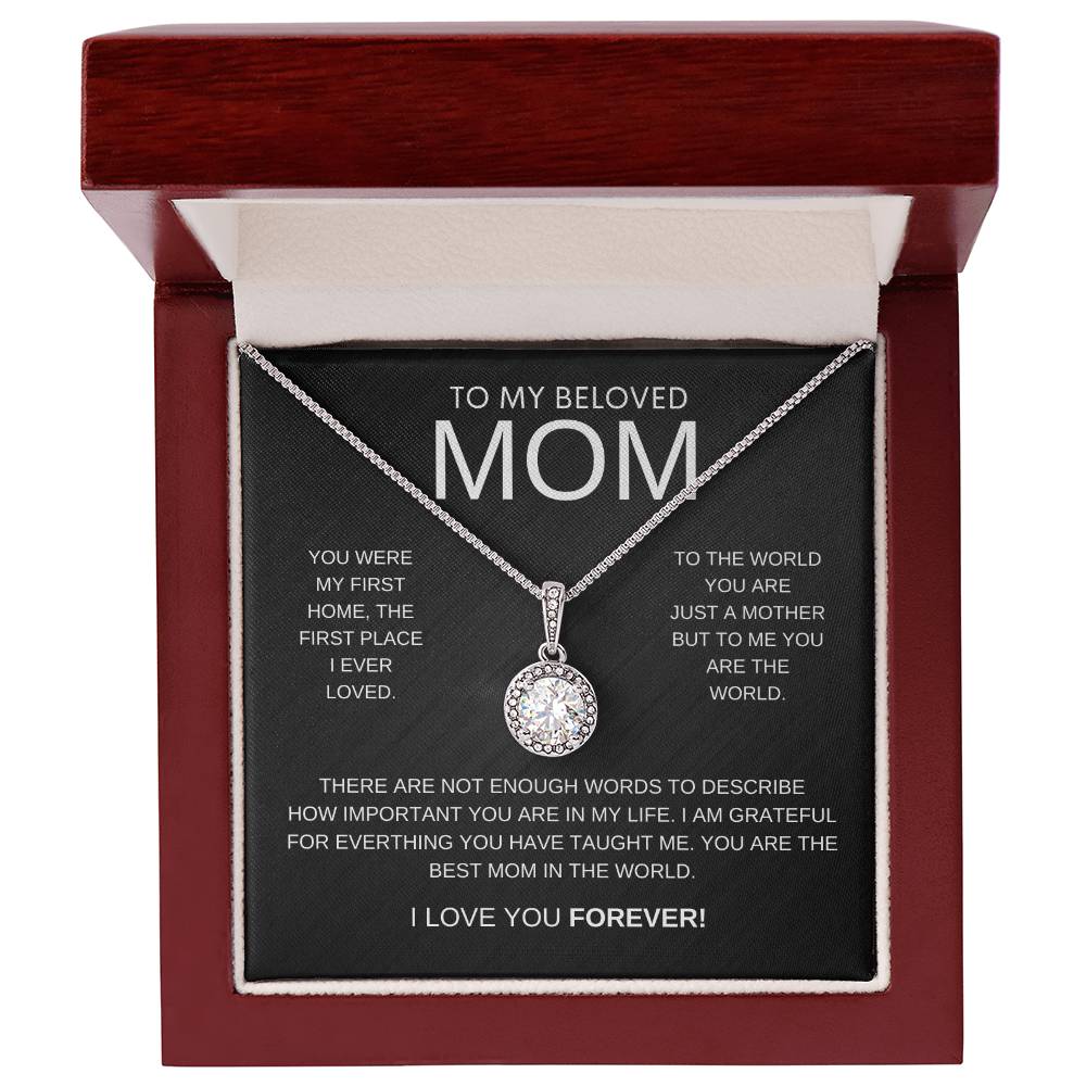 To My Beloved Mom -Sterling Silver Necklace - Luxury LED Box