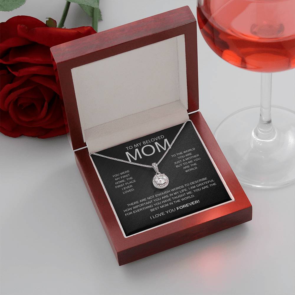 To My Beloved Mom -Sterling Silver Necklace - Luxury LED Box