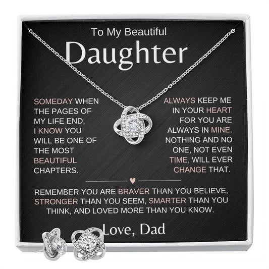 To My Daughter Necklace | 14K Love Knot