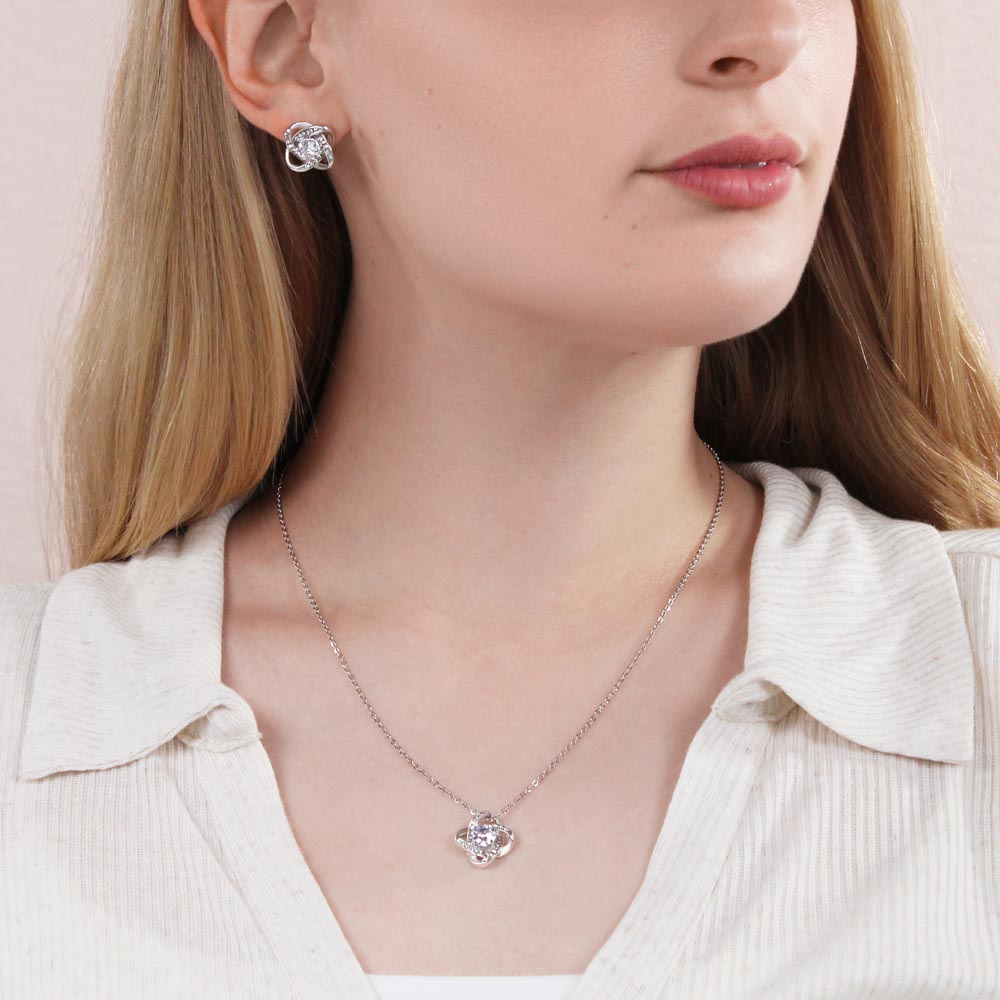 To My Beautiful Daughter - You Are Braver - Love Knot Necklace
