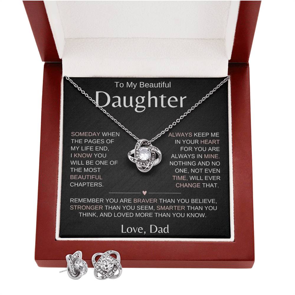 To My Daughter Necklace | 14K Love Knot