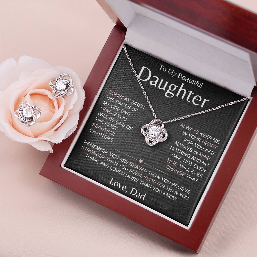 To My Daughter Necklace | 14K Love Knot