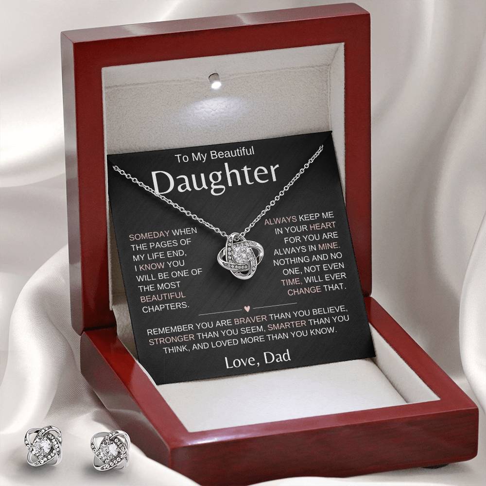 To My Daughter Necklace | 14K Love Knot