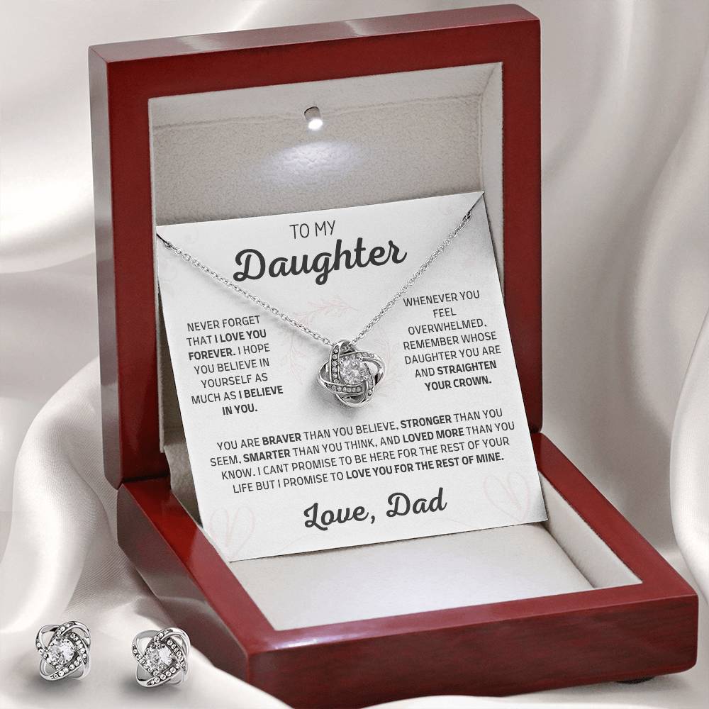 79.95 To My Daughter - You Are Braver Than You Believe - (Forever Love Necklace) ShineOn Fulfillment 79.95