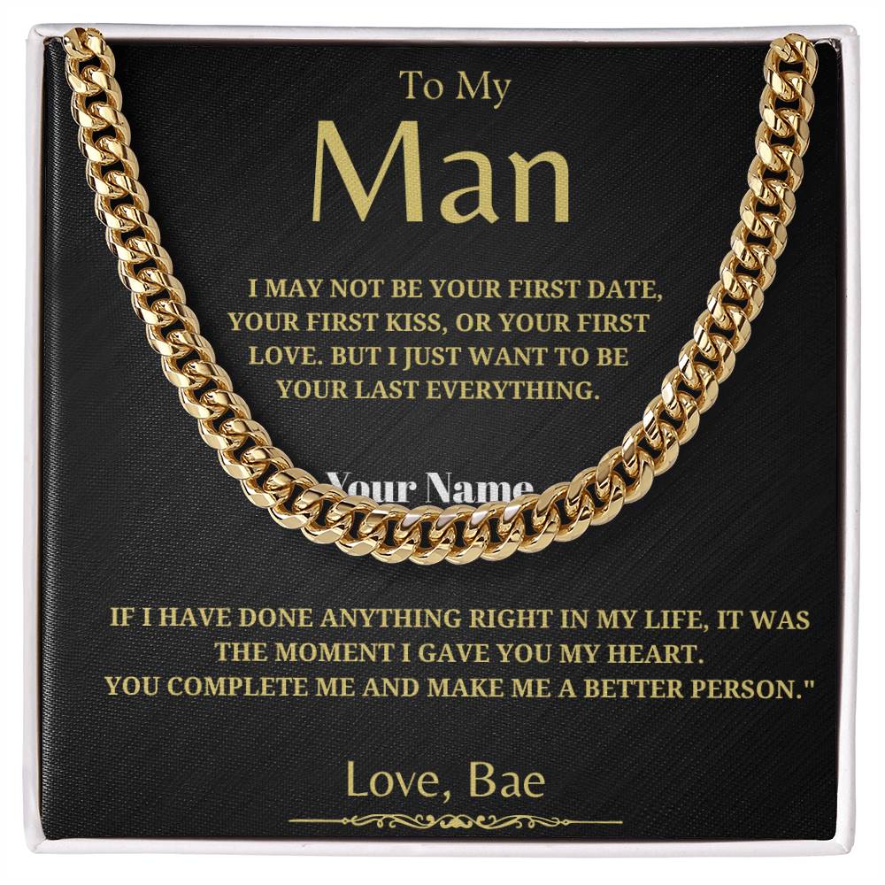 74.95 To My Man - Classy Cuban Chain - Soulmate Gift - Birthday Gift - For Him ShineOn Fulfillment 74.95