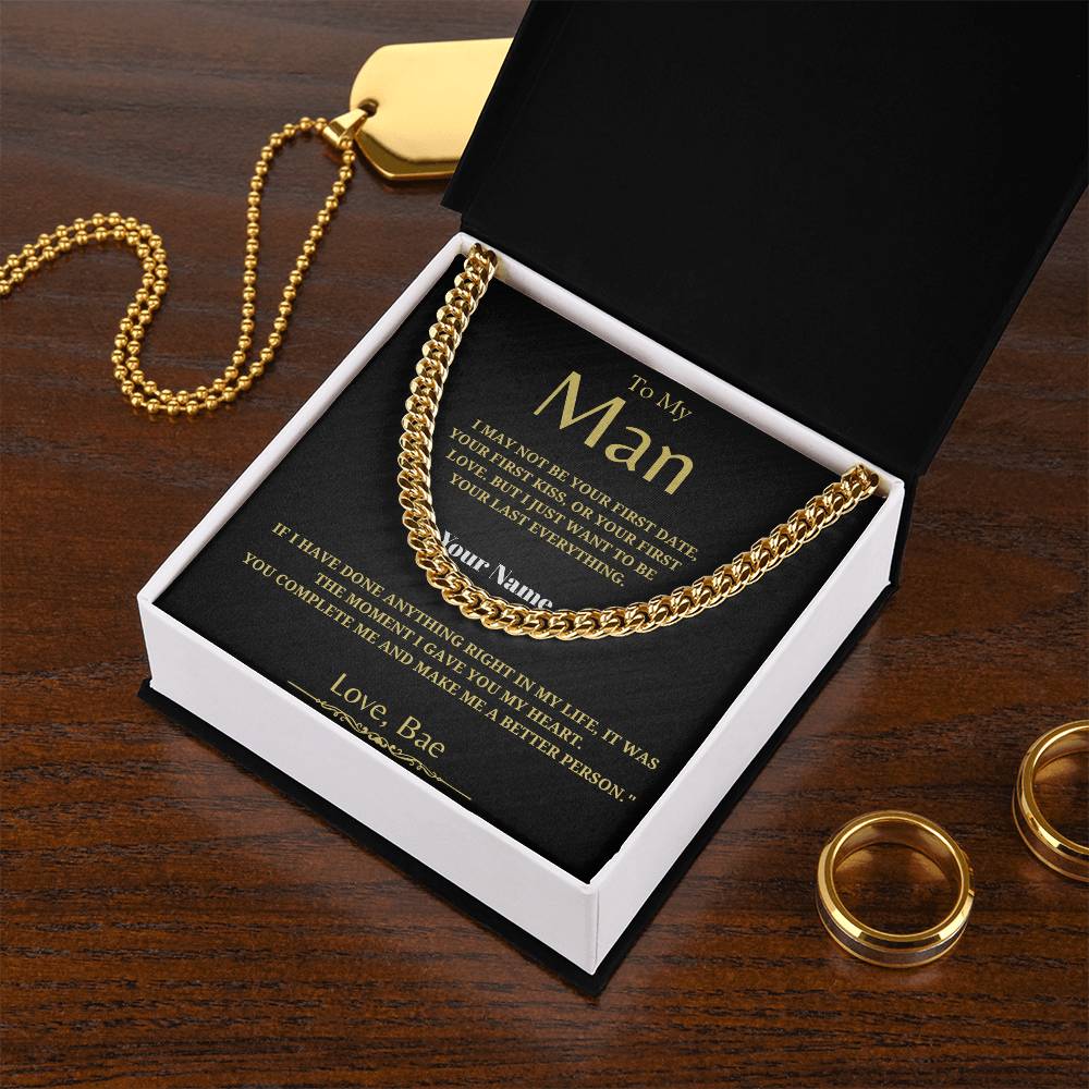 59.95 To My Man - Classy Cuban Chain - Soulmate Gift - Birthday Gift - For Him ShineOn Fulfillment 59.95