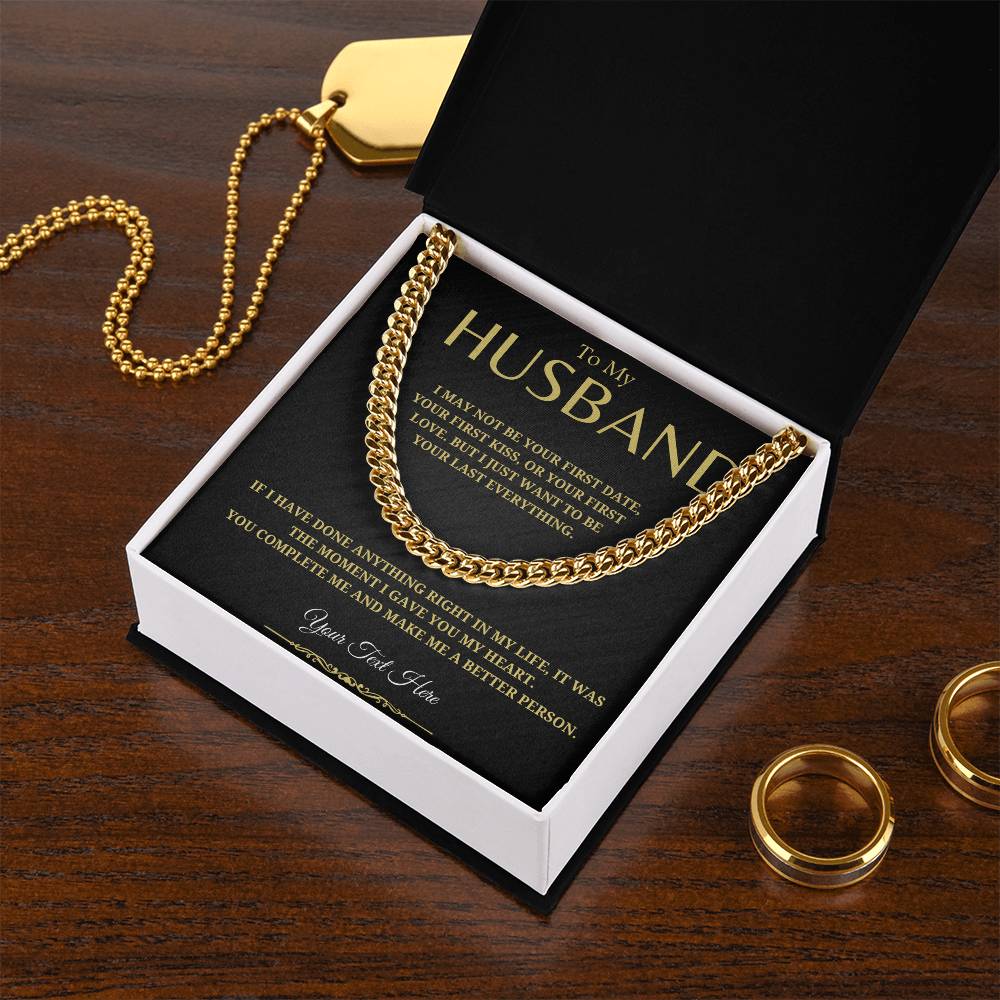59.95 To My Husband Personalized Gift - Silver Cuban Link Chain - Anniversary/ Christmas Gift ShineOn Fulfillment 59.95