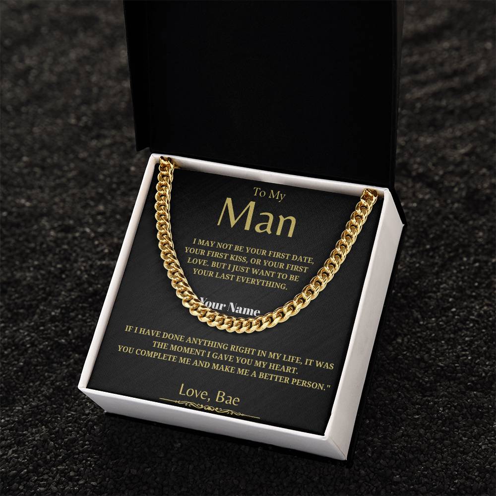59.95 To My Man - Classy Cuban Chain - Soulmate Gift - Birthday Gift - For Him ShineOn Fulfillment 59.95