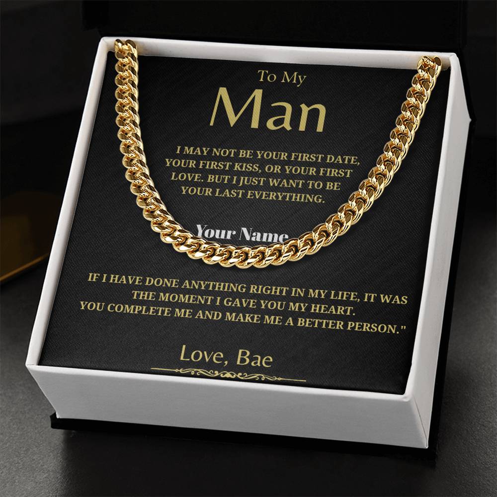 59.95 To My Man - Classy Cuban Chain - Soulmate Gift - Birthday Gift - For Him ShineOn Fulfillment 59.95