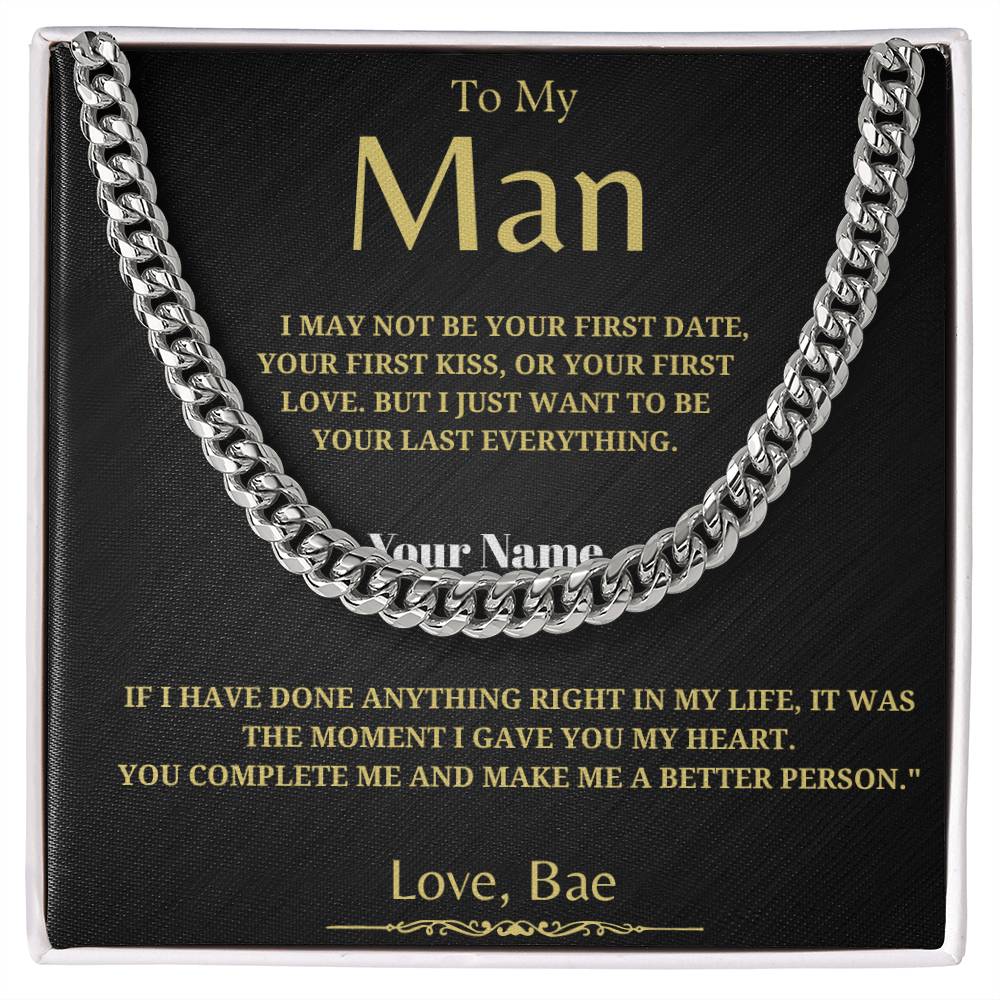 59.95 To My Man - Classy Cuban Chain - Soulmate Gift - Birthday Gift - For Him ShineOn Fulfillment 59.95