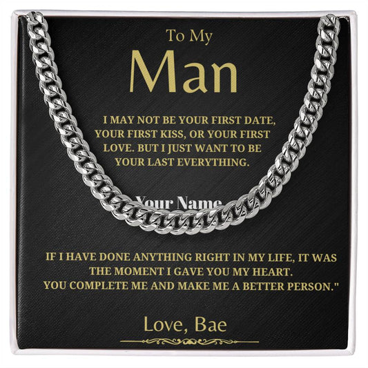 59.95 To My Man - Classy Cuban Chain - Soulmate Gift - Birthday Gift - For Him ShineOn Fulfillment 59.95