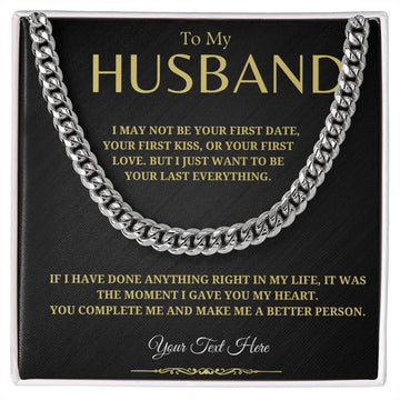 59.95 To My Husband Personalized Gift - Silver Cuban Link Chain - Anniversary/ Christmas Gift ShineOn Fulfillment 59.95
