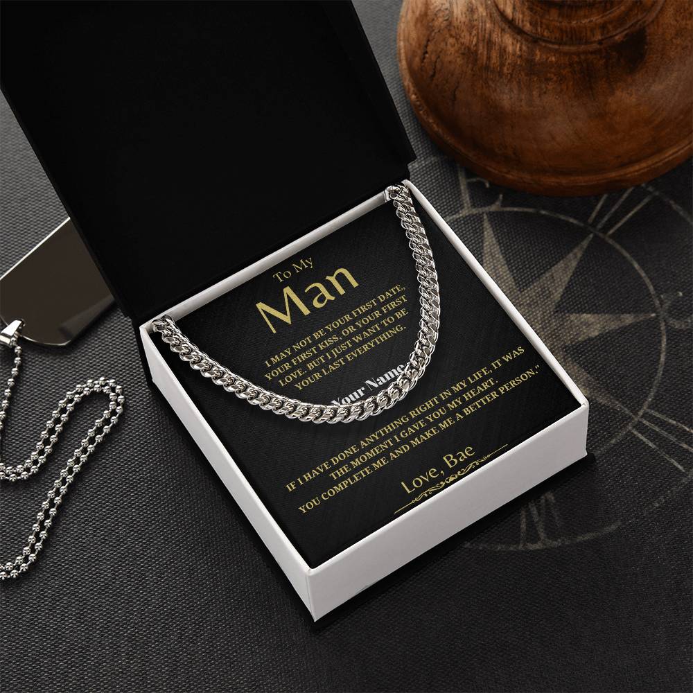 59.95 To My Man - Classy Cuban Chain - Soulmate Gift - Birthday Gift - For Him ShineOn Fulfillment 59.95