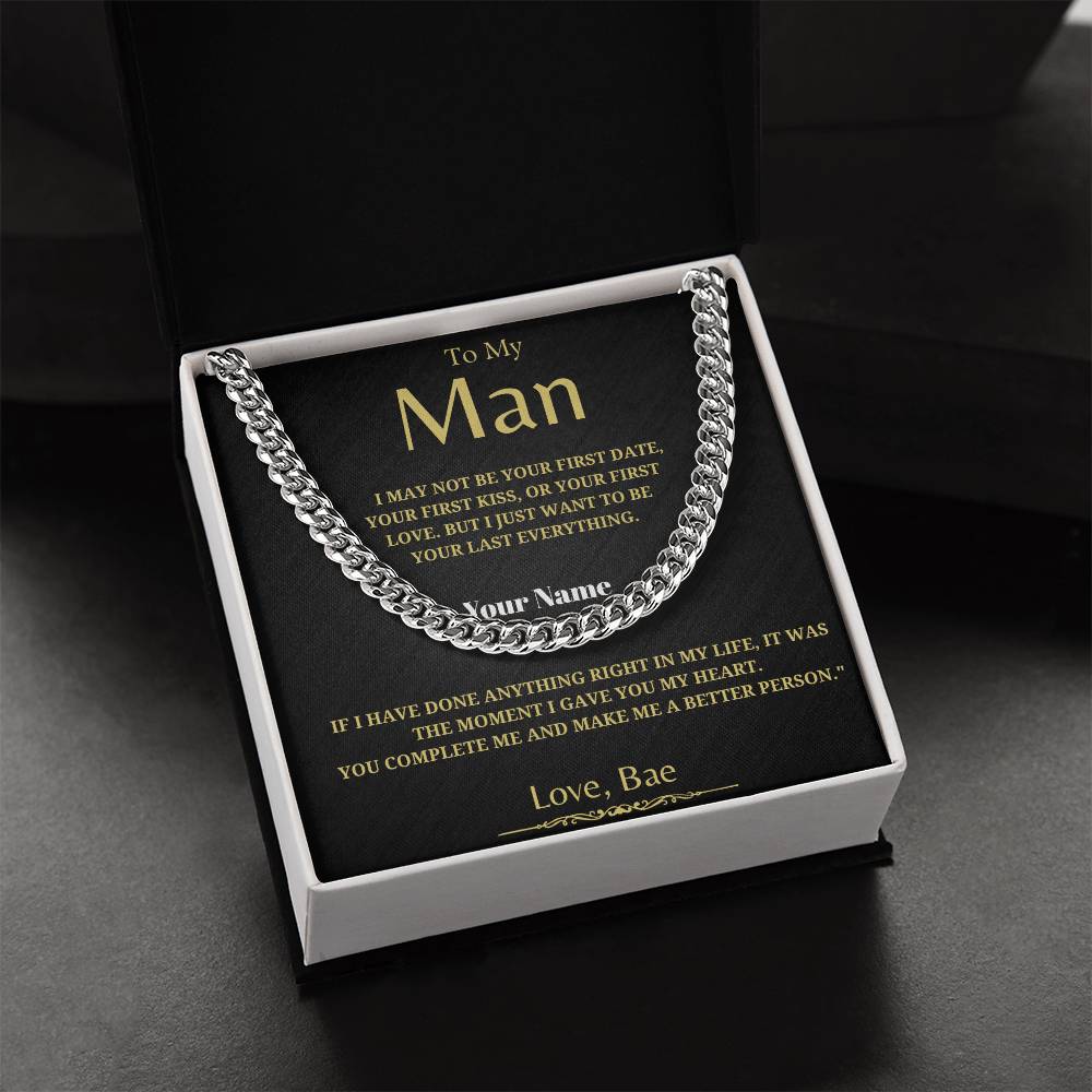 59.95 To My Man - Classy Cuban Chain - Soulmate Gift - Birthday Gift - For Him ShineOn Fulfillment 59.95