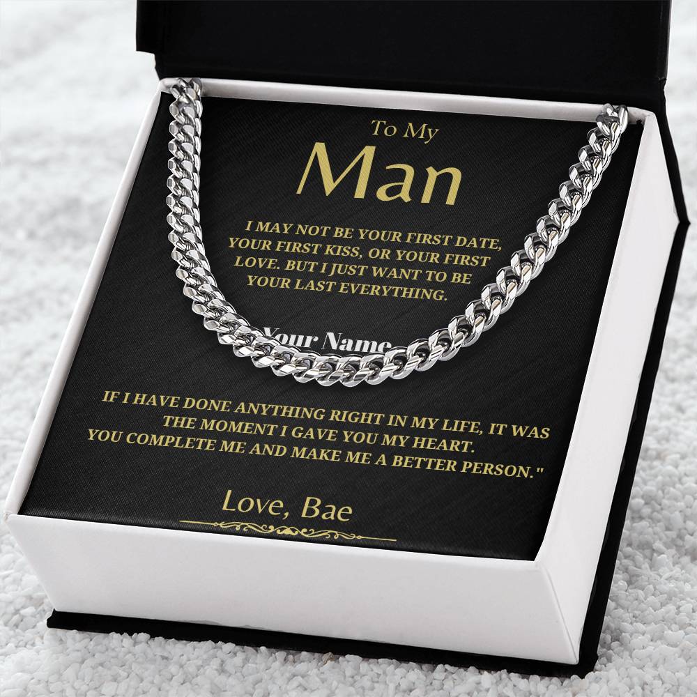 59.95 To My Man - Classy Cuban Chain - Soulmate Gift - Birthday Gift - For Him ShineOn Fulfillment 59.95