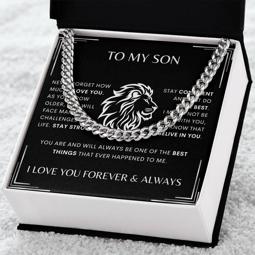 To My Son - (Add Name)  Stay Strong - Cuban Link