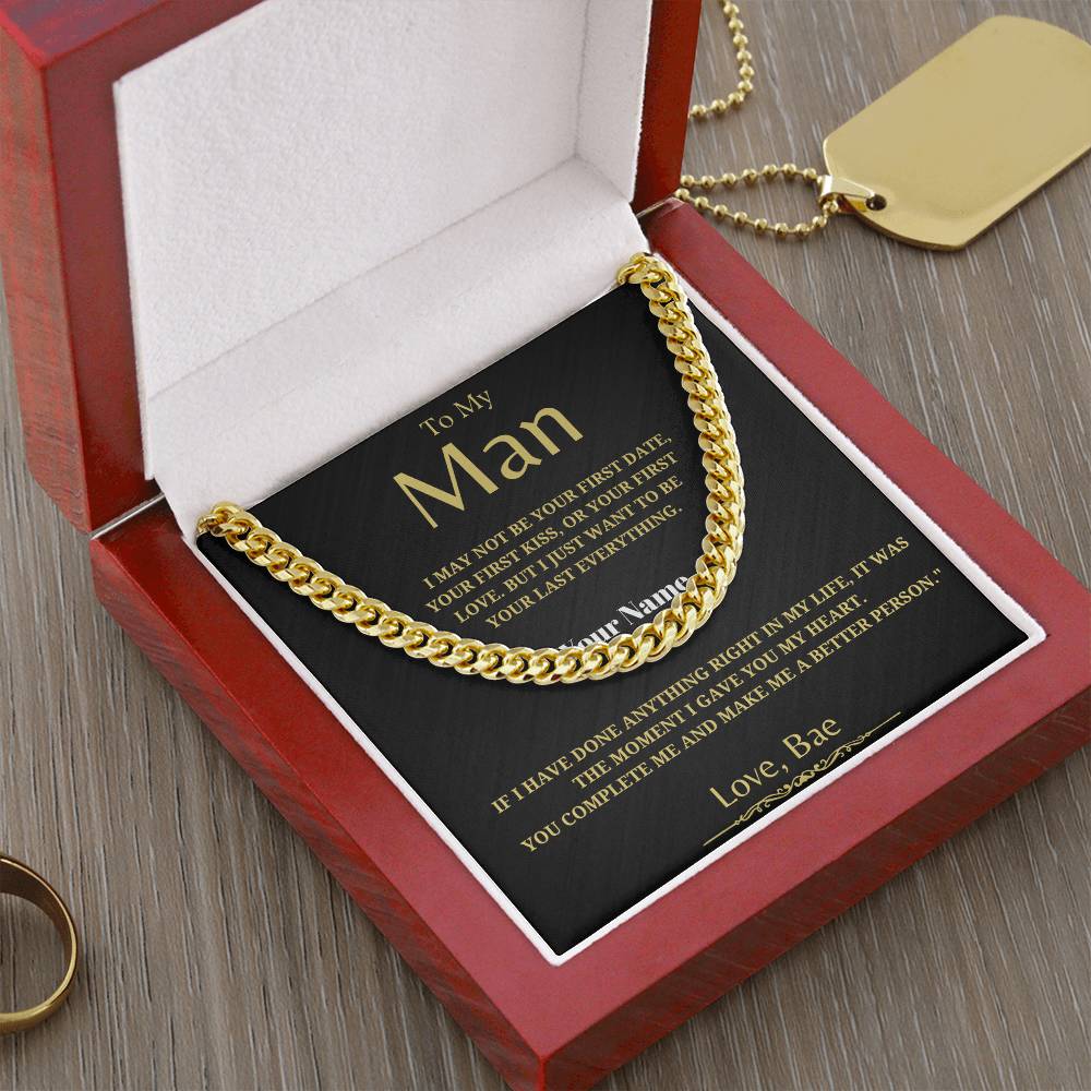 59.95 To My Man - Classy Cuban Chain - Soulmate Gift - Birthday Gift - For Him ShineOn Fulfillment 59.95