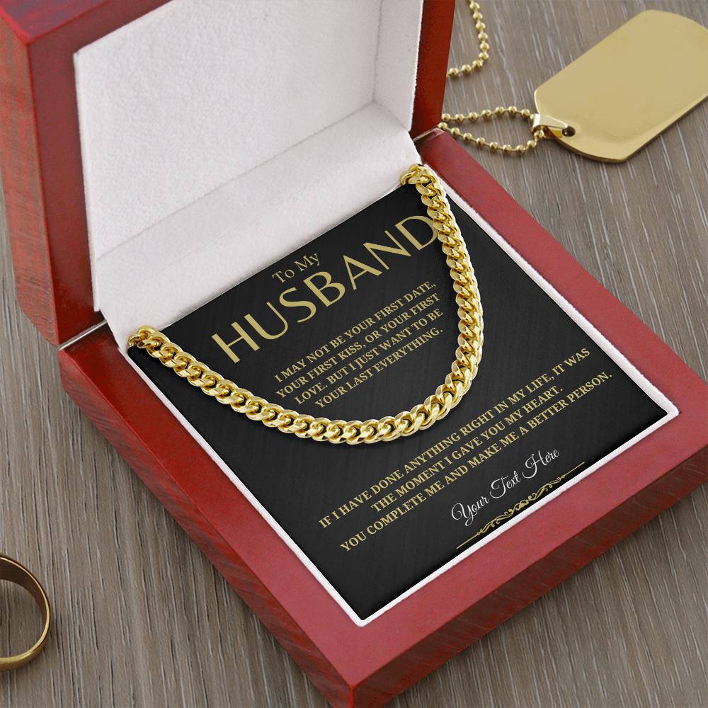 59.95 To My Husband Personalized Gift - Silver Cuban Link Chain - Anniversary/ Christmas Gift ShineOn Fulfillment 59.95